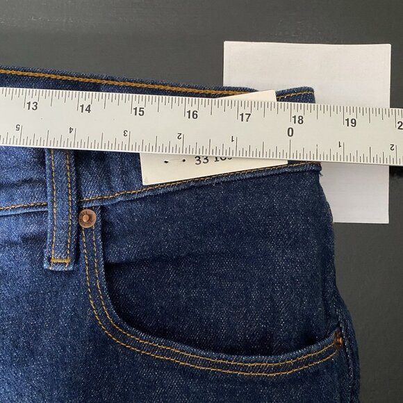 Abercrombie & Fitch 90’s Straight Ultra High Rise Jeans 33 / 16 Short Dark Wash - Picture 9 of 11